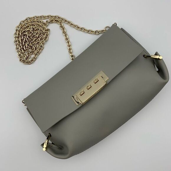 ZAC ZAC Posen Eartha Folded Gusset Chain Crossbody Bag in Gray - Picture 11 of 12